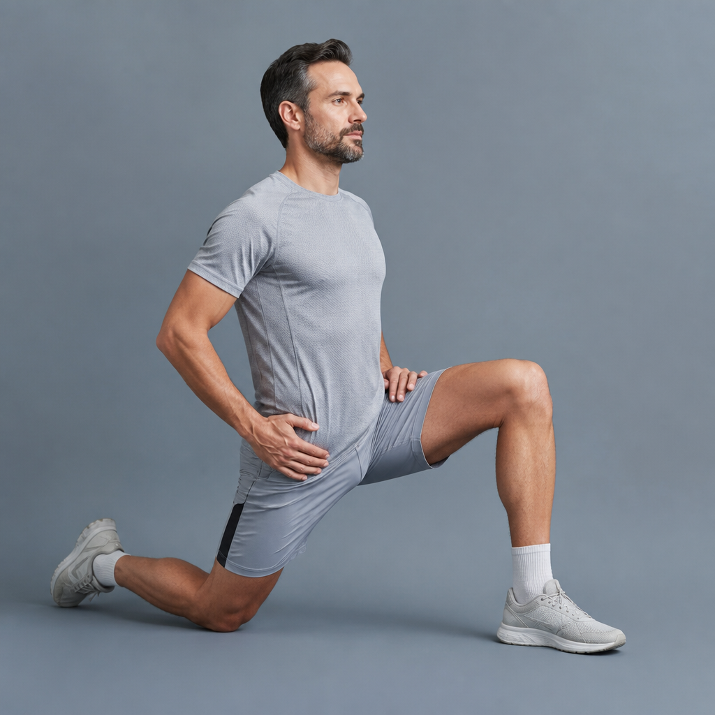 Étirement psoas-iliaque en fente avant basse, étirements après course à pied