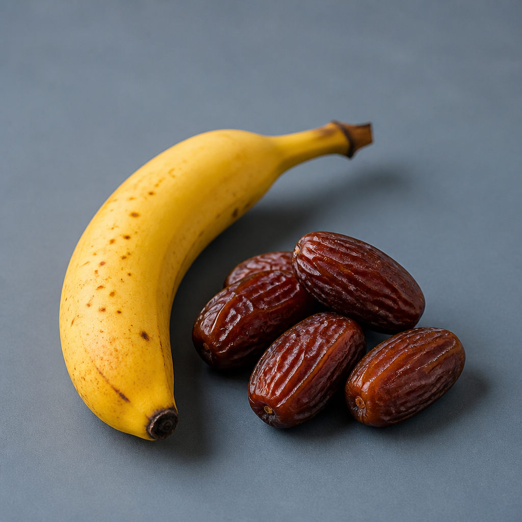 Dattes et banane collation pré-entraînement glucides simples sportif