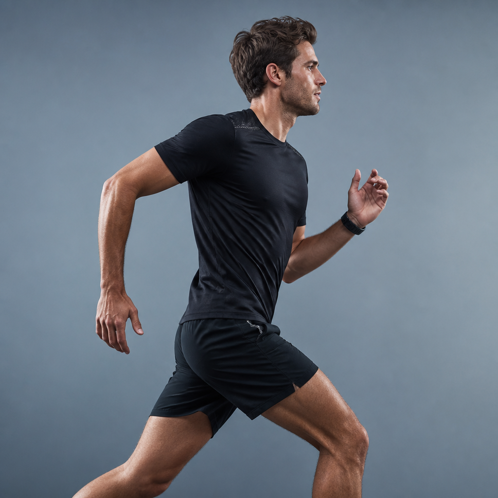 Sportif en course à pied endurance alimentation avant effort